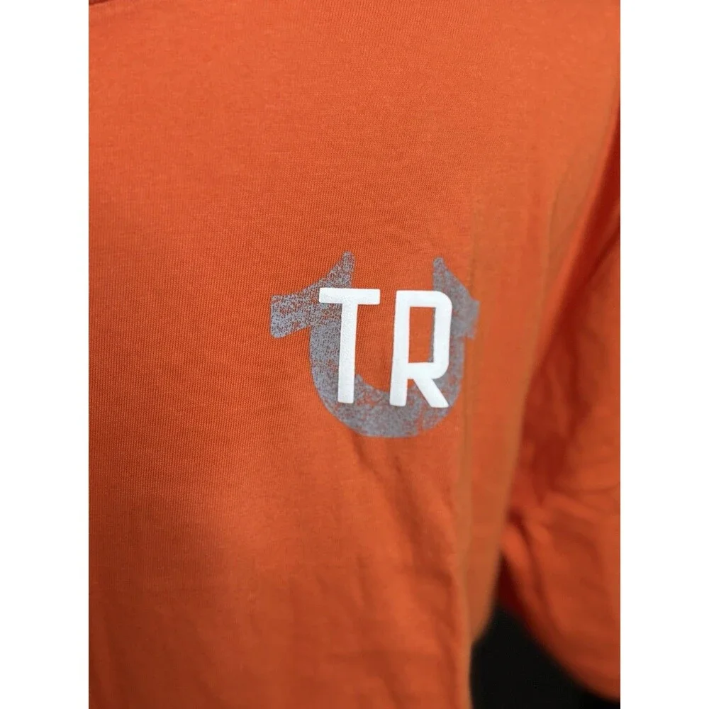 New Men’s True Region Orange Puff Print Logo Tee Size XL Retail &62